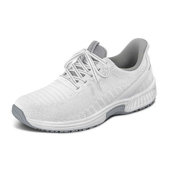 Picture of Orthofeet Women's Orthopedic White Knit Kita Hands-Free Sneakers, Size 11.5 Wide - Size: 11.5 Wide