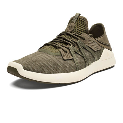 Picture of OLUKAI Holo Men's Athleisure Sneaker, Lightweight, Breathable Mesh Slide Shoe, Drop Heel, All-Day Comfort & Support, Hunter/Off White, 9 - Size: 9