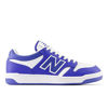 Picture of New Balance Unisex-Adult BB480 V1 Sneaker, White/Marine Blue, 4.5 - Size: 6 Wide Women/4.5 Men