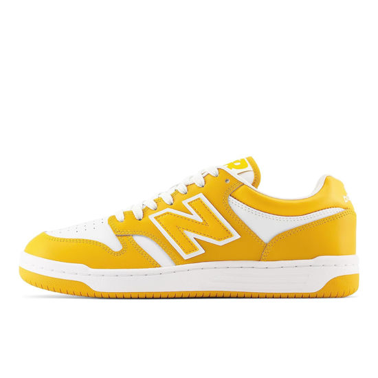 Picture of New Balance BB480L v1 White/Varsity Gold US Men's 7.5, Women's 9 D (M) - Size: 9 Women/7.5 Men