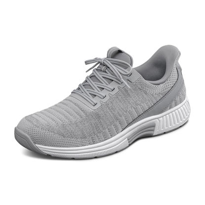 Picture of Orthofeet Women's Orthopedic Grey Knit Kita Hands-Free Sneakers, Size 5.5 Wide - Size: 5.5 Wide