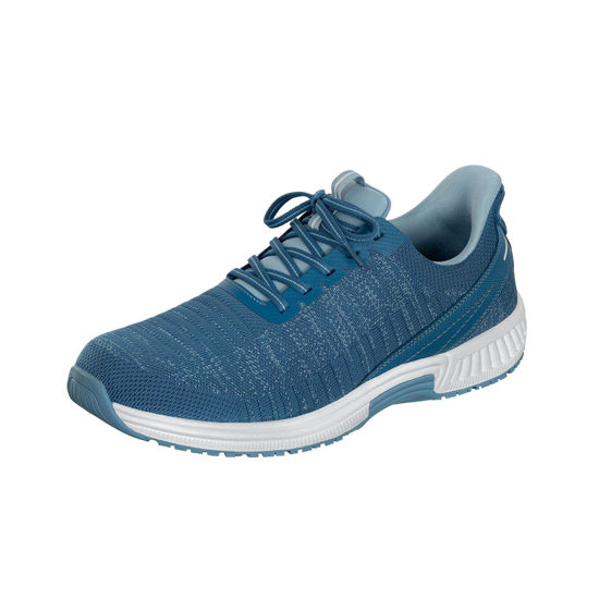 Picture of Orthofeet Men's Orthopedic Blue Knit Yari Hands-Free Sneakers, Size 7 - Size: 7