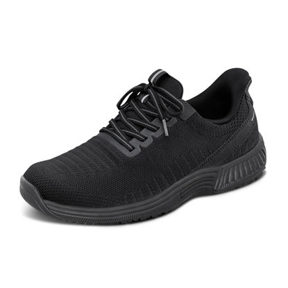 Picture of Orthofeet Women's Orthopedic All Black Knit Kita Hands-Free Sneakers, Size 7.5 - Size: 7.5