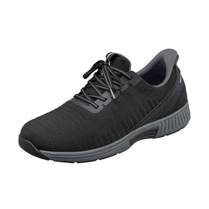 Picture of Orthofeet Men's Orthopedic Black and Gray Knit Yari Hands-Free Sneakers, Size 9 - Size: 9