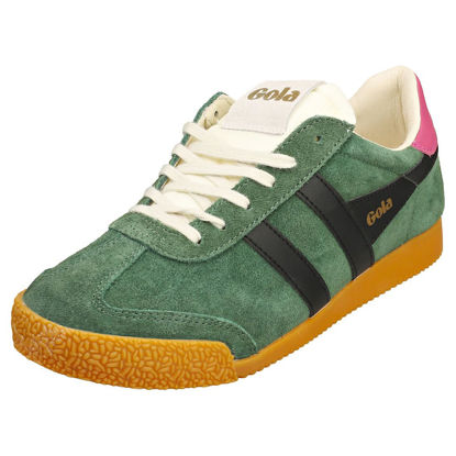 Picture of Gola Women's Elan Sneaker, Evergreen/Black/Fuchsia, 7 - Size: 7