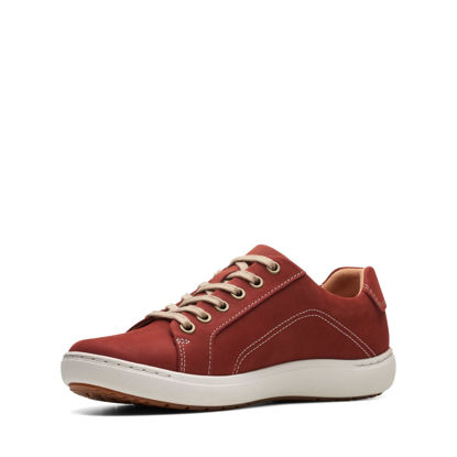 Picture of Clarks Women's Nalle Lace Sneaker, Chestnut Nubuck, 9 Wide - Size: 9 Wide