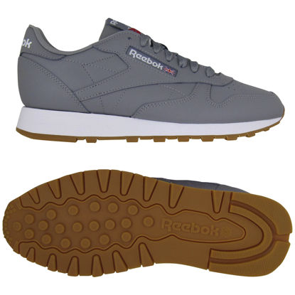 Picture of Reebok womens Classic Leathers, Pure Grey 5 Ftwr White Reebok Rubber Gum 03, 7.5 us - Size: 7.5