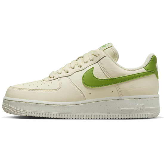 Picture of Nike Air Force 1 '07 Women's Shoes (DV3808-102, Coconut Milk/Chlorophyll-SAIL-Volt) Size 7.5 - Size: 7.5