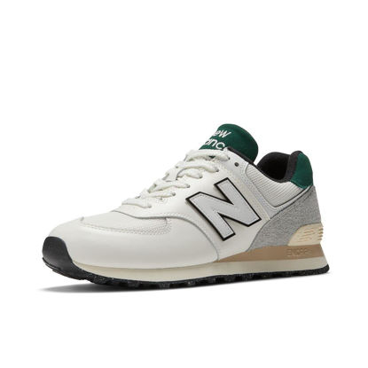 Picture of New Balance Unisex 574 V2 Lace-Up Sneaker, White/Green, 11 US Men - Size: 12.5 Wide Women/11 Men