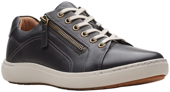 Picture of Clarks Women's Nalle Lace Sneaker, Black Leather, 11 W - Size: 11 Wide