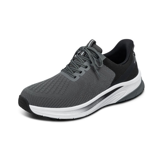 Picture of Orthofeet Men's Orthopedic Grey Hands-Free Tilos Slip-On Sneakers, Size 14 Wide - Size: 14 Wide