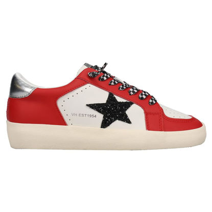 Picture of VINTAGE HAVANA Womens Reflex Metallic Lace Up Sneakers Shoes Casual - Black, Red, Silver, White - Size 8 M - Size: 8