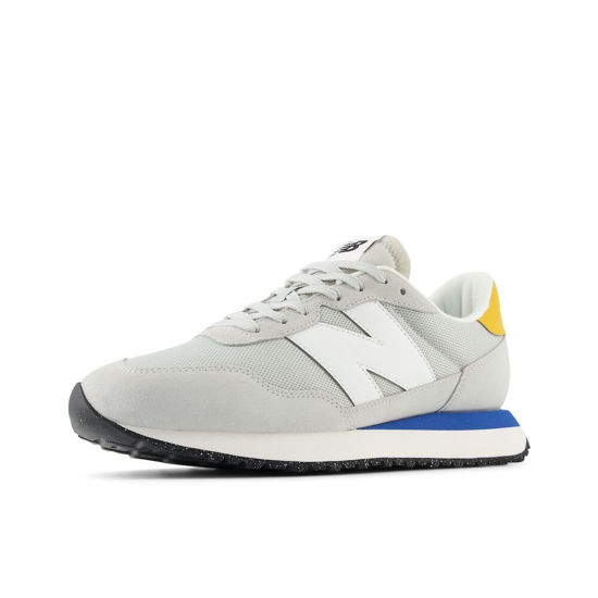 Picture of New Balance Men's 237 V1 Sneaker, Brighton Grey/White/Varsity Gold, 12 - Size: 12