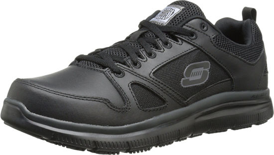 Picture of Skechers mens Flex - Advantage Work Shoe, Black, 7.5 Wide US - Size: 7.5 Wide