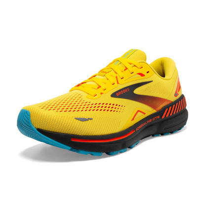 Picture of Brooks Men’s Adrenaline GTS 23 Supportive Running Shoe - Yellow/Foraged Iron/Orange - 13 Medium - Size: 13