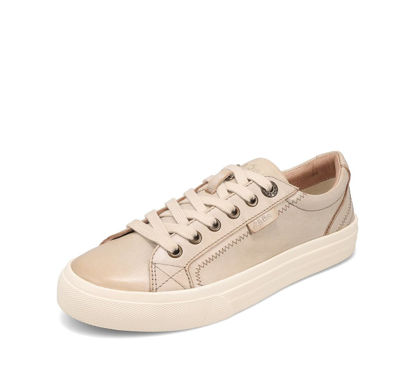 Picture of Taos Plim Soul Lux Women's Sneaker - Soft Premium Leather Lace Up Sneakers with All Day Walking Comfort and Support Oyster 7 (W) US - Size: 7 Wide
