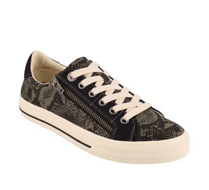 Picture of Taos Z Soul Women’s Sneaker - Stylish Platform Sneaker with Removable Footbed, Arch Support, Premium Cushioning, Lace-Up Adjustability, and Easy Access Zipper Olive Snake Multi 7 M US - Size: 7