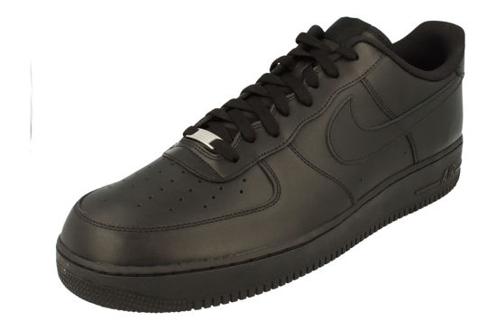 Picture of Nike Air Force 1 07 Mens Trainers 315122 Sneakers Shoes (UK 17 US 18 EU 52.5, Black Black 001) - Size: 18
