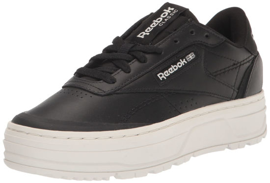 Picture of Reebok Women's Club C Double Geo Sneaker, Black/Chalk, 5 - Size: 5
