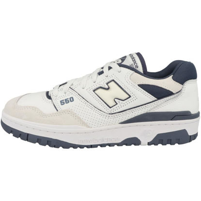 Picture of New Balance 550 Sneaker, White/Vintage Indigo, 8 US Women/6.5 US Men - Size: 8 Women/6.5 Men