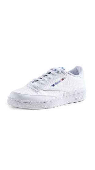 Picture of Reebok Unisex-Adult Club C Sneaker, White/Vector Blue, 10 US Men - Size: 11.5 Women/10 Men