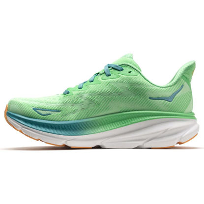 Picture of HOKA ONE ONE Mens Clifton 9 Textile Zest Lime Glow Trainers 8.5 US - Size: 8.5