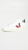 Picture of Veja Men's V-12 Leather Sneakers, Extra White/Marsala/Nautico, 11.5 Medium US - Size: 11.5