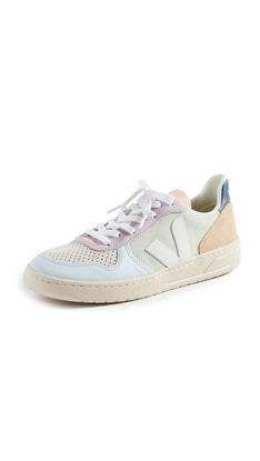 Picture of Veja Women's V-10 Suede Sneakers, Jade White Multico, 6 Medium US - Size: 6