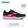 Picture of Brooks Women’s Ghost 16 Neutral Running Shoe - Black/Pink/Yellow - 11.5 Narrow - Size: 11.5 Narrow