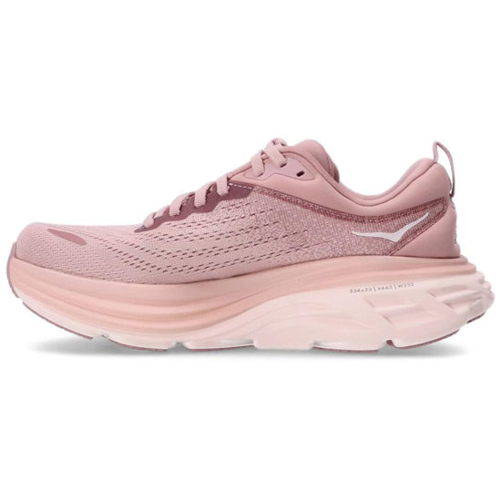 Picture of HOKA ONE ONE Womens Bondi 8 Textile Pale Mauve Peach Whip Trainers 10 US - Size: 10