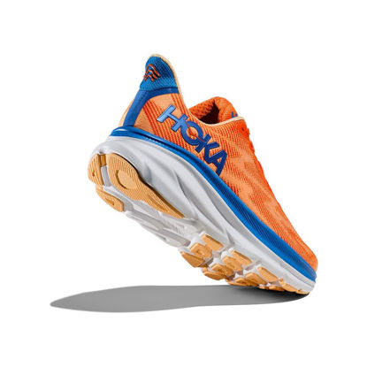 Picture of HOKA ONE ONE Mens Clifton 9 Textile Vibrant Orange Impala Trainers 10.5 US - Size: 10.5