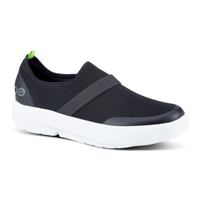 Picture of OOFOS OOmg Low Shoe, White & Black - Women’s Size 5 - Lightweight Recovery Footwear - Reduces Stress on Feet, Joints & Back - Machine Washable - Size: 5