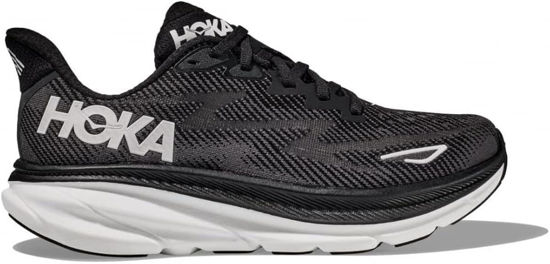 Picture of Hoka Women's Clifton 9 Sneaker, Black White, Women's US Size 9.5 - Size: 9.5