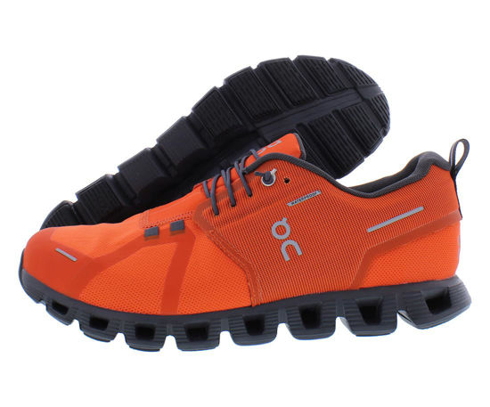 Picture of On Men's Cloud 5 Waterproof Sneakers, Flame | Eclipse, Orange, 11.5 Medium US - Size: 11.5