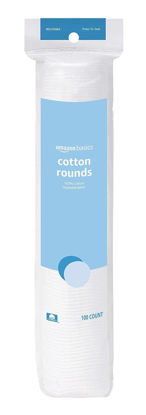 Picture of Amazon Basics Hypoallergenic 100% Cotton Rounds, 100 Count