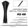 Picture of Cable Zip Ties,400 Pack Black Assorted Sizes 12+8+6+4 Inch,Multi-Purpose Self-Locking Nylon Cable Cord Management ,Plastic Wire Ties for Home,Office,Garden,Workshop. By HAVE ME TD