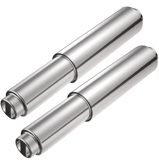 Picture of TuoxinEM 2 Pieces Universal Plastic Spring Loaded Toilet Paper Holder Roller Replacement, Chrome (Silver)