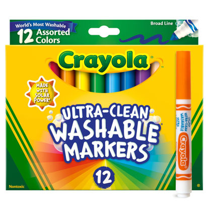 Picture of Crayola Broad Line Markers (12ct), Washable Markers for Kids, Arts & Crafts Supplies, Coloring Markers, Gifts for Kids & Toddlers, 3+
