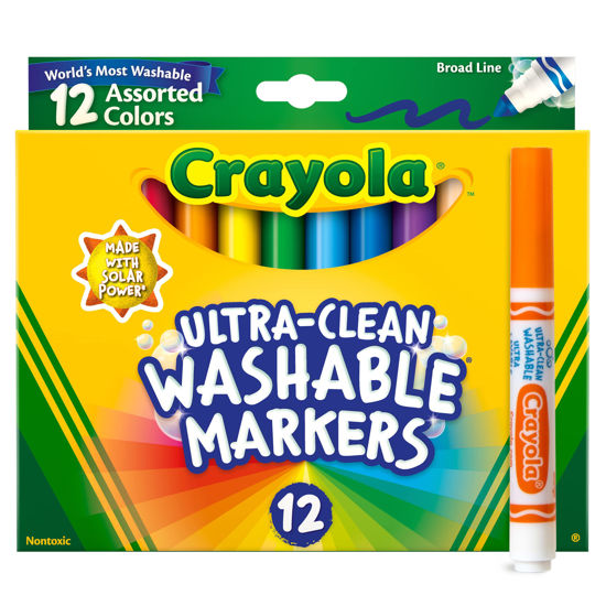 Picture of Crayola Broad Line Markers (12ct), Washable Markers for Kids, Arts & Crafts Supplies, Coloring Markers, Gifts for Kids & Toddlers, 3+