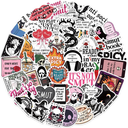 Picture of 50PCS Smutty Book Stickers for Kindle Adult,Bookish Smut Reading Booktok Dark Romance Case Journal Water Bottle Sticker Spicy Lover Gift Funny Aesthetic Pink Laptop Phone Decal Decor (Bookish)