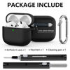 Picture of Ljusmicker for AirPods 4 Case Cover 2024 with Cleaner Kit,Soft Silicone Protective Case for Apple AirPods 4th Generation Case for Women Men,AirPod 4 Case Accessories with Keychain-Black