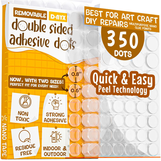 Picture of Double Sided Tape Sticky Dot Stickers Removable Putty No Trace Clear Sticky Tack Waterproof Small Stickers for Festival Decoration Mounting Dots Picture Hanging Strips