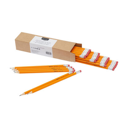 Picture of Amazon Basics Woodcased Classroom #2 Pencils with Erasers, Pre-sharpened, HB Lead, Value Pack of 30 count, Orange