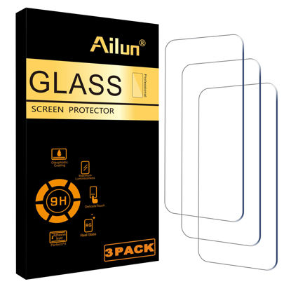 Picture of Ailun Screen Protector for iPhone 16 / iPhone 15 / iPhone 15 Pro [6.1 Inch] Display 3 Pack Tempered Glass, Dynamic Island Compatible, Case Friendly [Not for iPhone 16 Pro 6.3 Inch]