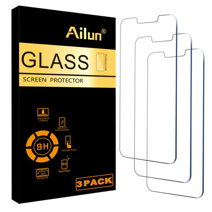 Picture of Ailun Screen Protector for iPhone 14 / iPhone 13 / iPhone 13 Pro [6.1 Inch] Display 3 Pack Tempered Glass, Case Friendly