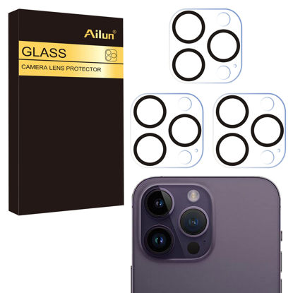Picture of Ailun 3 Pack Camera Lens Protector for iPhone 16 Pro 6.3" / 14 Pro 6.1" & iPhone 16 Pro Max 6.9" / 14 Pro Max 6.7",Tempered Glass,9H Hardness,Anti-Scratch,Case Friendly[Does not Affect Night Shots]