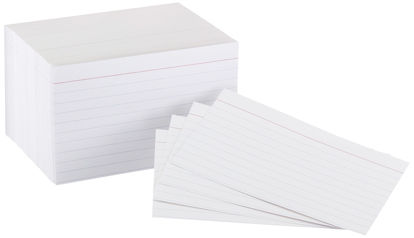 Picture of Amazon Basics Heavy Weight Ruled Lined Index Cards, 300 Count, 100 Pack of 3, White, 3 x 5 Inch Card