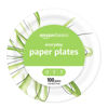 Picture of Amazon Basics Everyday Paper Plates, 8.62 Inch, Disposable, 100 Count