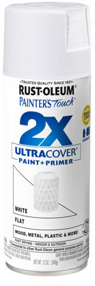 Picture of Rust-Oleum 334021 Painter's Touch 2X Ultra Cover Spray Paint, 12 oz, Flat White