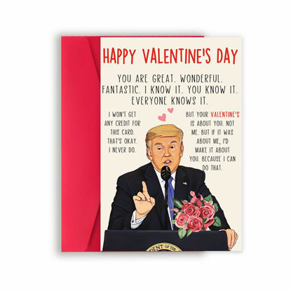 Picture of FANCYLUCKY Funny Trump Valentines Day Card for Husband Wife, Sweet Valentines Day Gifts for Him Her, Humor Valentine's Day Cards Gifts for Boyfriend Girlfriend, Mens Valentines Gifts